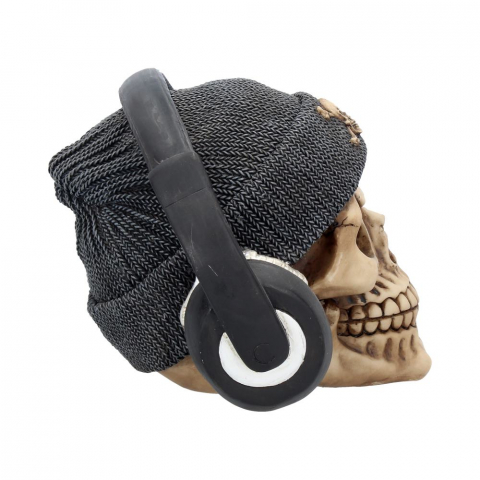 Craniu cu Caciula și Casti "Dead Beat Grey Skull" [7]