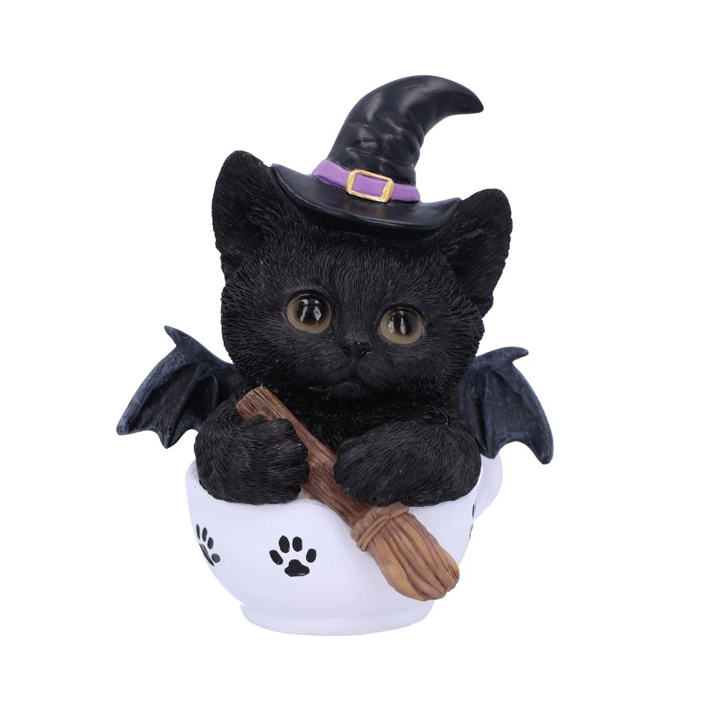 Figurina Kit-tea 12,5 cm - Pisica neagra in ceasca de ceai cu tematica oculta [1]
