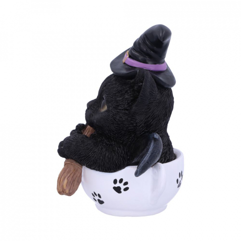 Figurina Kit-tea 12,5 cm - Pisica neagra in ceasca de ceai cu tematica oculta [2]