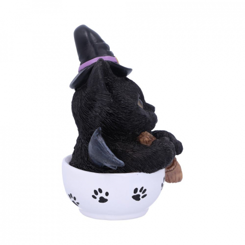 Figurina Kit-tea 12,5 cm - Pisica neagra in ceasca de ceai cu tematica oculta [4]