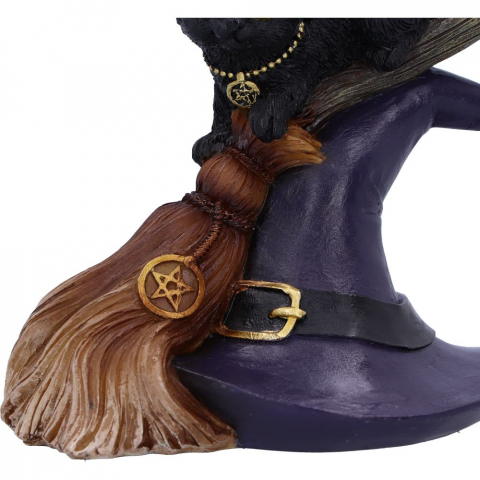Figurină Pisică Neagră – Bewitched, Decor Gothic, Wicca, Rășină 13.3 cm [7]