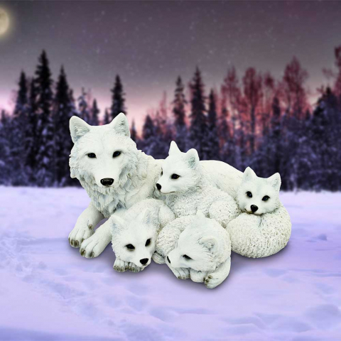 Figurine cu Animale - Figurina Pups Protection – Lupoica cu Pui, 20.5 cm