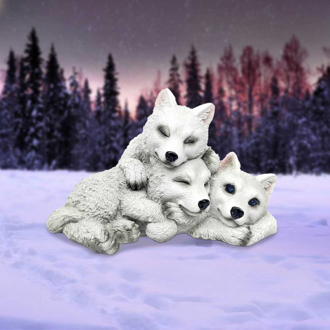 Figurine cu Animale - Figurina Sleepy Pups 14 cm - Pui de lup adorabili odihnindu-se