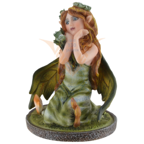Vrajitoare si Zâne - Figurină zână Verda cu coroană verde de flori