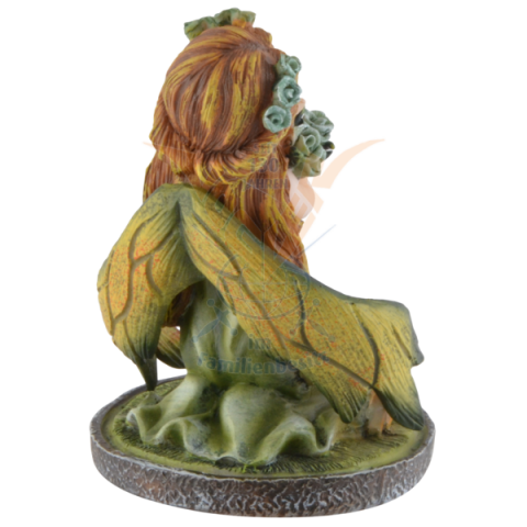 Figurină zână Verda cu coroană verde de flori [5]