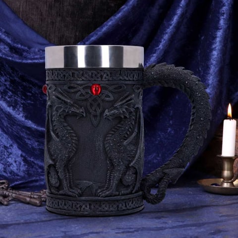 Halbă - Halba Gotica Black Wing cu Dragoni – Nemesis Now, 18 cm