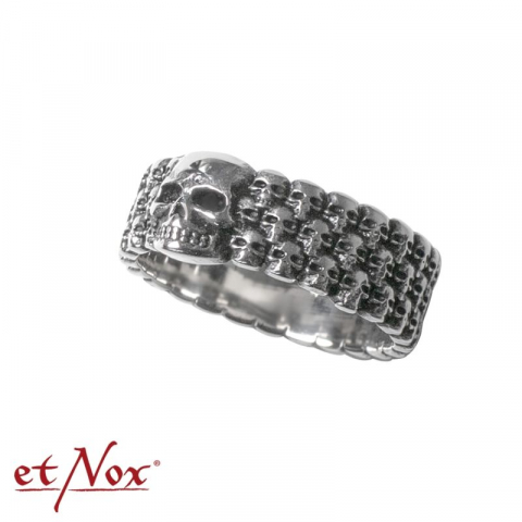 Inel  cu cranii din oțel inoxidabil – Bijuterie gotică unisex