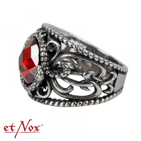 Inel etNox „Red Snake” – Design șarpe cu piatră roșie [1]