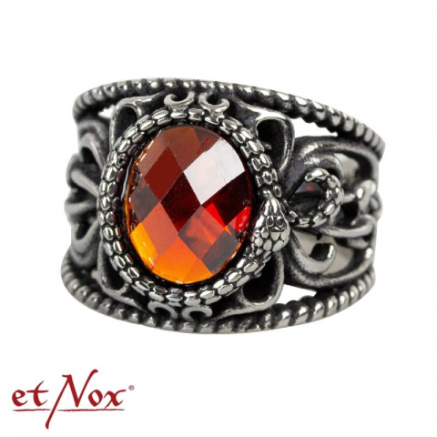 Inel etNox „Red Snake” – Design șarpe cu piatră roșie [2]