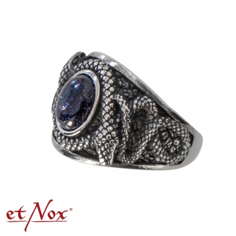 Inel etNox "Sparkling Snake" din oțel inoxidabil cu piatră [1]