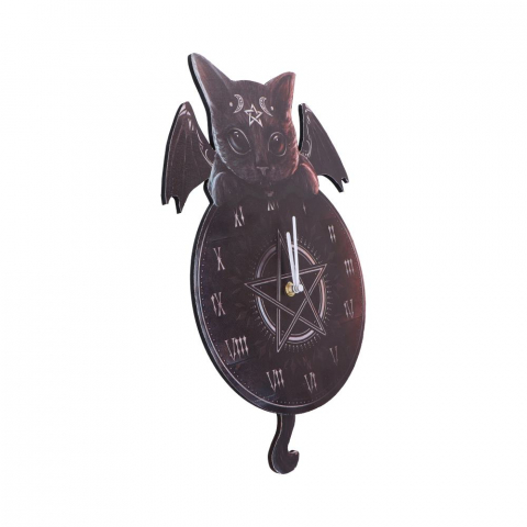 Malpuss Tickin' Clock – Ceas de Perete cu Pisica Gotica si Coada Pendul [5]
