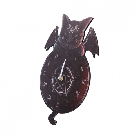 Malpuss Tickin' Clock – Ceas de Perete cu Pisica Gotica si Coada Pendul [3]
