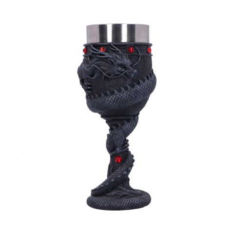 Pahar de vin cu dragon chinez negru încolacit [4]