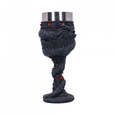 Pahar de vin cu dragon chinez negru încolacit [6]