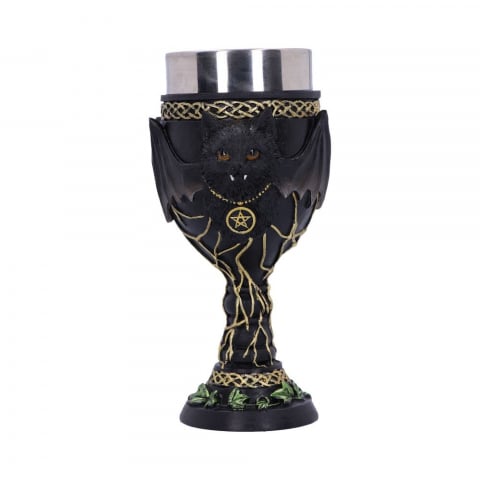 Pocal 'Feline Fang' de 17,3 cm – Design cu pisică neagră vampir și aripi de liliac [5]