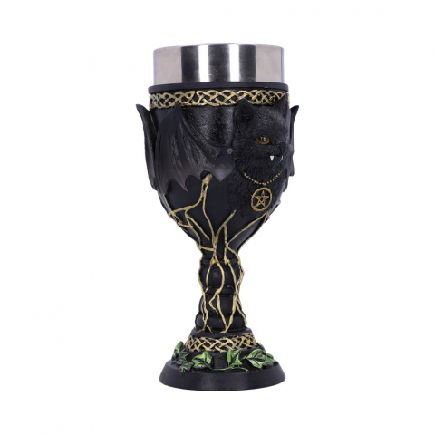 Pocal 'Feline Fang' de 17,3 cm – Design cu pisică neagră vampir și aripi de liliac [3]