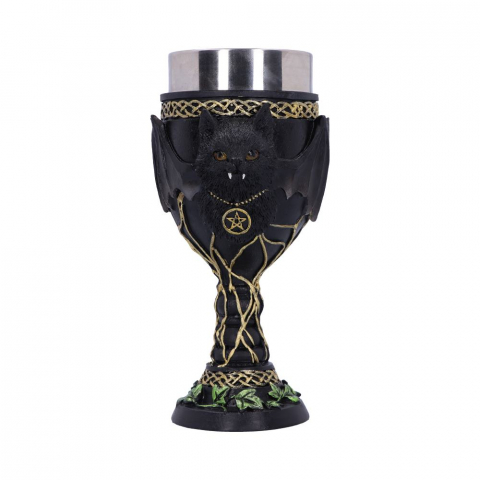 Pocal 'Feline Fang' de 17,3 cm – Design cu pisică neagră vampir și aripi de liliac [2]
