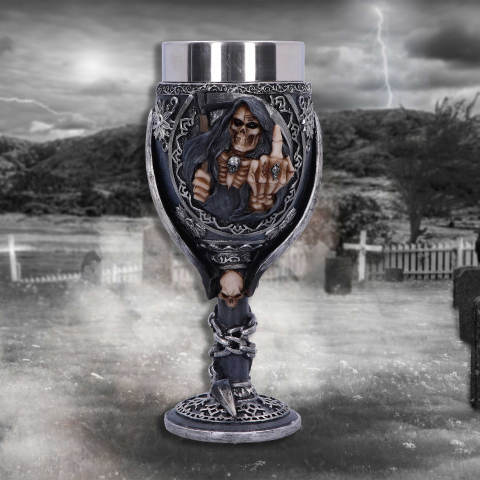 Pocal - Pocal gotic Curse Goblet – Design schelet provocator, 20 cm