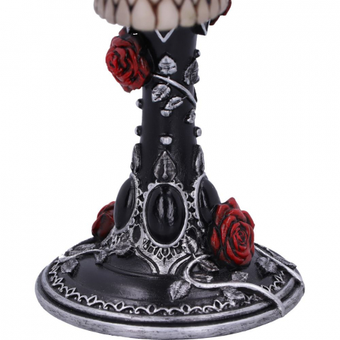 Pocal gotic 'Gothic Roses' de 18 cm – Design cu craniu și trandafiri roșii [6]