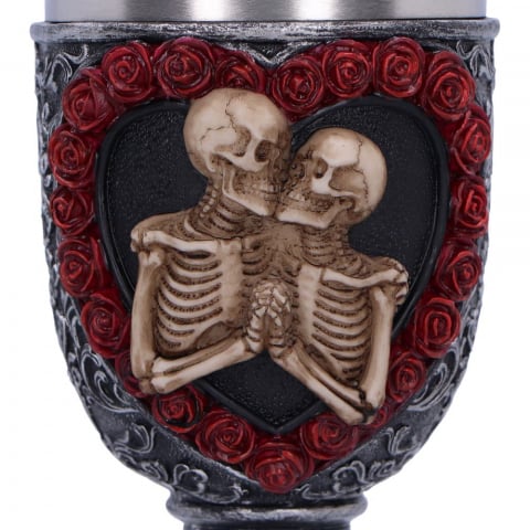 Pocal gotic 'To Have and To Hold' de 19,5 cm – Design cu îndrăgostiți scheletici [6]