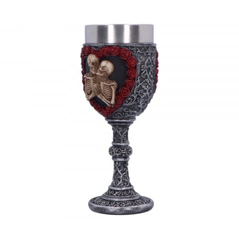 Pocal gotic 'To Have and To Hold' de 19,5 cm – Design cu îndrăgostiți scheletici [3]