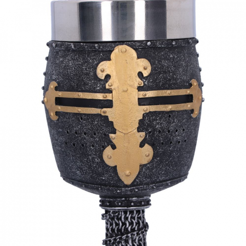 Pocal medieval Crusader Goblet – Design de cavaler cruciat, 18 cm [6]