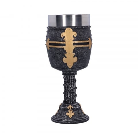 Pocal medieval Crusader Goblet – Design de cavaler cruciat, 18 cm [2]