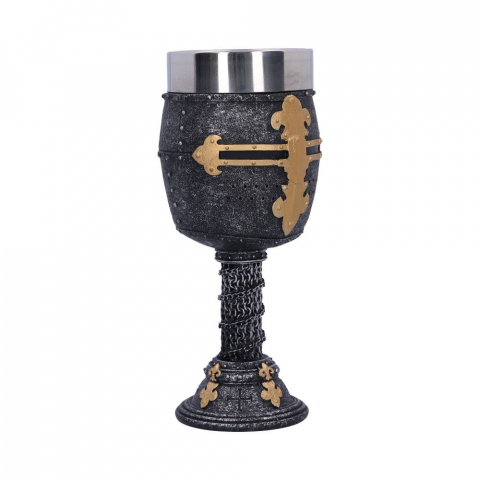 Pocal medieval Crusader Goblet – Design de cavaler cruciat, 18 cm [5]