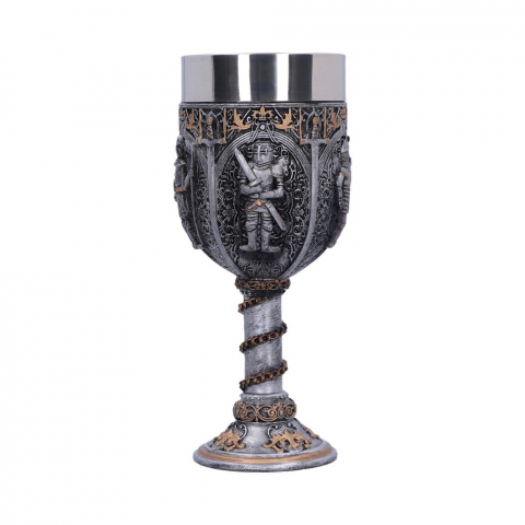 Pocal 'Medieval Knight' de 17,5 cm – Design cu cavaleri medievali și lanț decorativ [2]