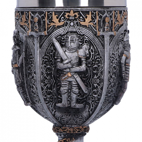 Pocal 'Medieval Knight' de 17,5 cm – Design cu cavaleri medievali și lanț decorativ [6]