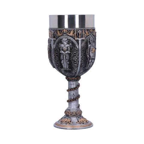 Pocal 'Medieval Knight' de 17,5 cm – Design cu cavaleri medievali și lanț decorativ [4]