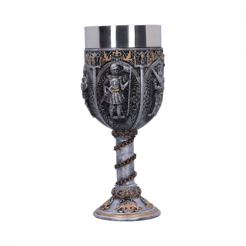 Pocal 'Medieval Knight' de 17,5 cm – Design cu cavaleri medievali și lanț decorativ [5]