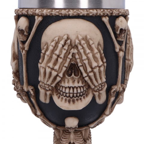 Pocal 'Three Wise Skeletons' de 20 cm – Design cu trei schelete înțelepte [6]