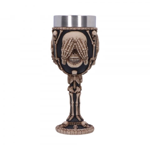 Pocal 'Three Wise Skeletons' de 20 cm – Design cu trei schelete înțelepte [2]