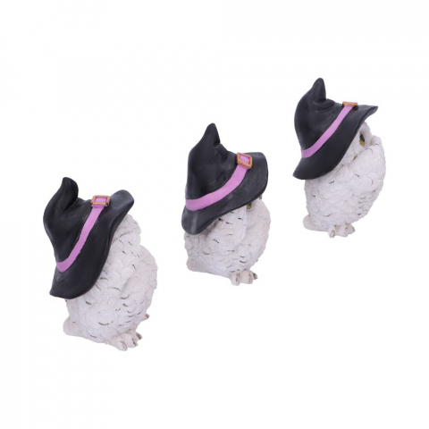 Set de 3 figurine bufnite albe "Trei intelepte" – 9 cm [5]