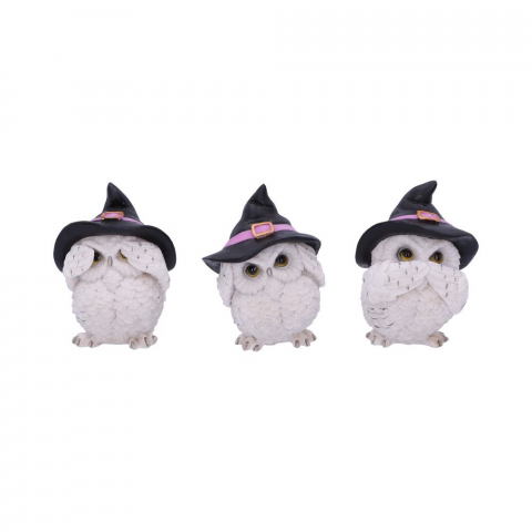 Set de 3 figurine bufnite albe "Trei intelepte" – 9 cm [2]