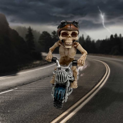 Skelecruiser – Figurina Craniu pe Motocicleta - Decor Gothic Rebel