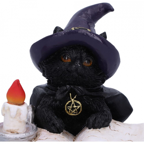 Statueta Familiar's Spell 8,5 cm - Decoratiune gotica cu pisica neagra si carte antica [2]
