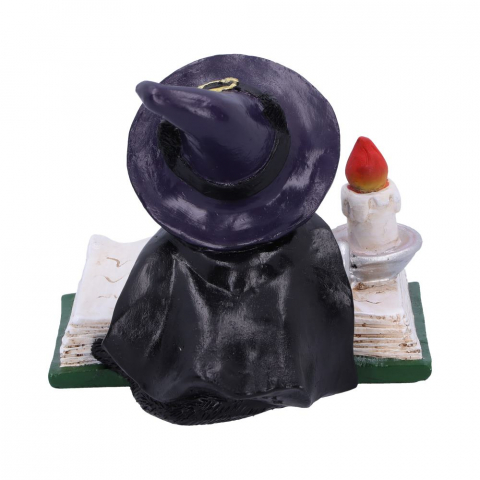 Statueta Familiar's Spell 8,5 cm - Decoratiune gotica cu pisica neagra si carte antica [6]