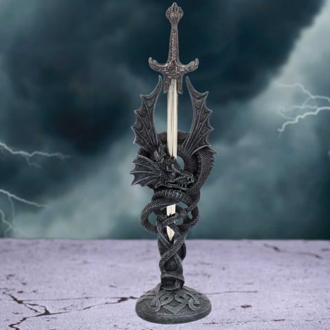 Figurine & Decor cu Dragoni - Suport decorativ cu dragon celtic și deschizător de scrisori – Celtic Realm