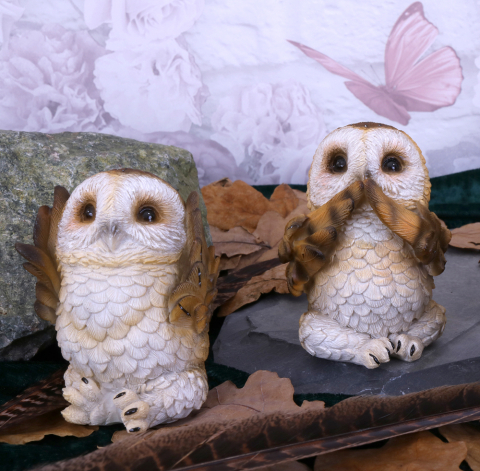 Three Wise Brown Owls – Figurine bufnite simpatice cu mesaj simbolic [2]