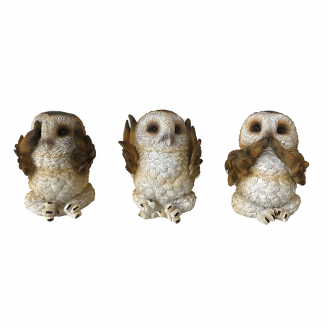 Figurine cu Animale - Three Wise Brown Owls – Figurine bufnite simpatice cu mesaj simbolic