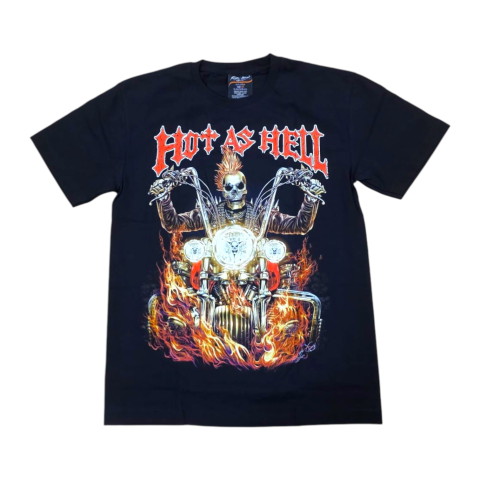 Tricouri RockChang – Arta rock autentica din Thailanda - Tricou RockChang Hot As Hell Biker Skull