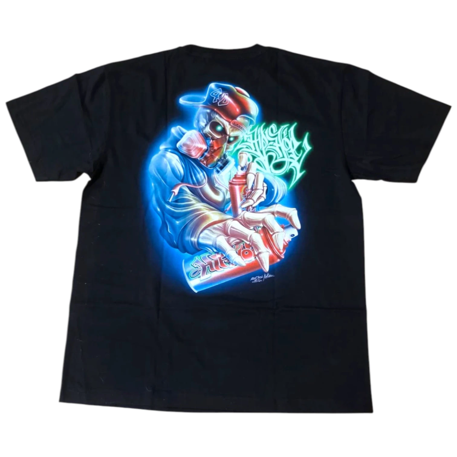 Tricouri RockChang – Arta rock autentica din Thailanda - tricou-street-graffiti-artist-spray-glow-in-the-dark