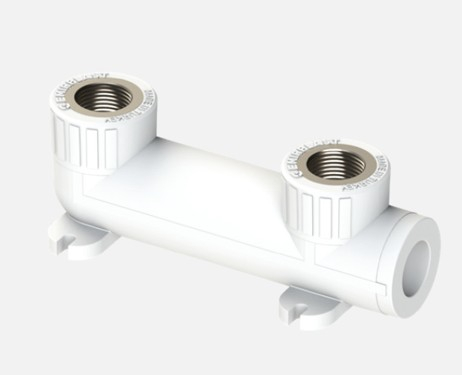 Cot perete dublu fi 25x1/2, 25 x 1/2'' material polipropilena, Racord curb dublu, Cu flansa , Pn 25, Ts en iso 15874-3 [1]