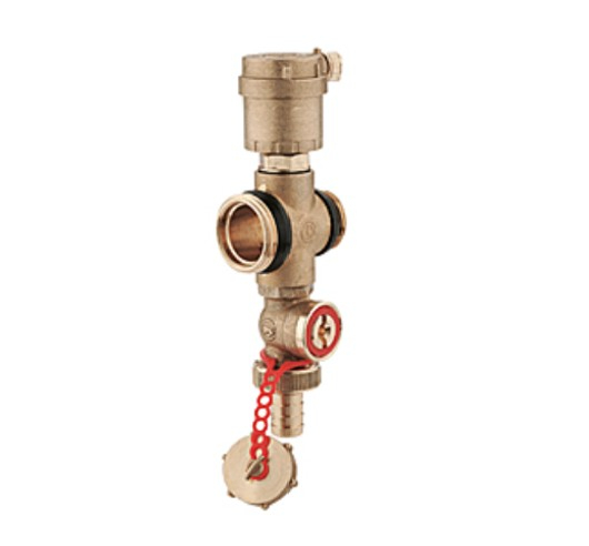 Modul conectare distribuitor 1`, GIACOMINI, 1" x 3/4", Piesa intermediara, Aerisitor automat, Robinet de golire [1]