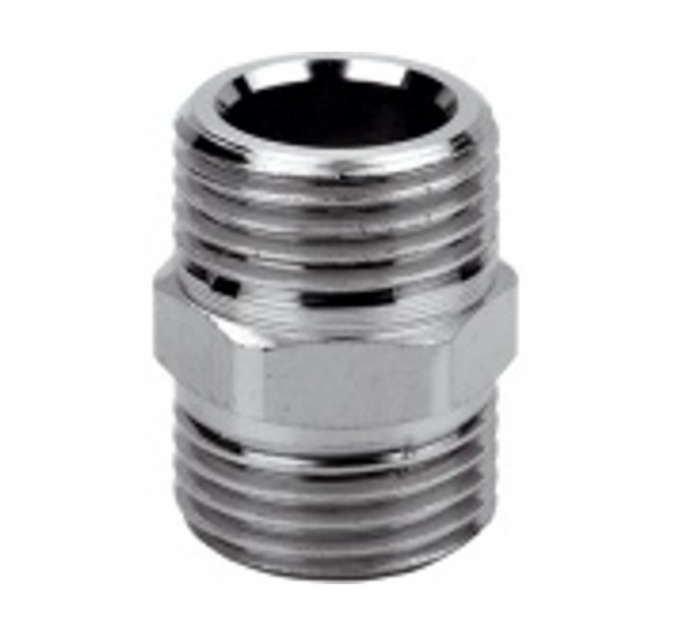 Niplu alama cromata 3/8, Remer, 3/8", Produs rezistent si usor de montat, Ideal pentru instalatii durabile [1]