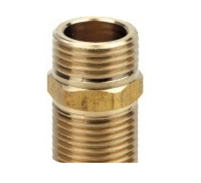 Niplu extins 1/2 bronz, Remer, 1/2", Produs rezistent si usor de montat, Ideal pentru instalatii durabile [1]