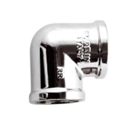 Instalatii de alimentare - Cot alama cromata 3/4, Remer, 3/4", Faciliteaza schimbarea directiei conductelor