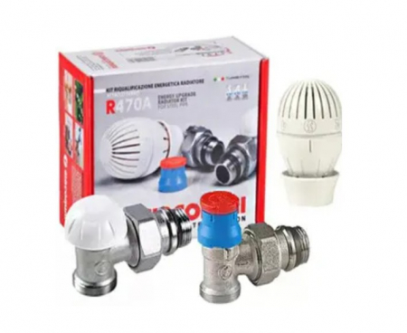 Rezistente, supape si alte accesorii - Kit termostatat tur+retur+cap termo 1/2x16, GIACOMINI, 1/2" x, Produs rezistent si usor de montat